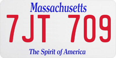 MA license plate 7JT709