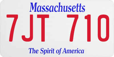 MA license plate 7JT710