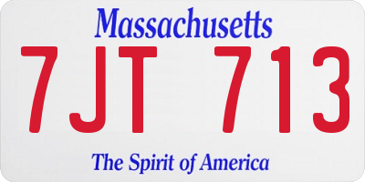 MA license plate 7JT713