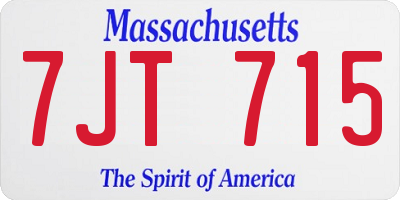 MA license plate 7JT715