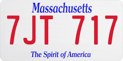 MA license plate 7JT717