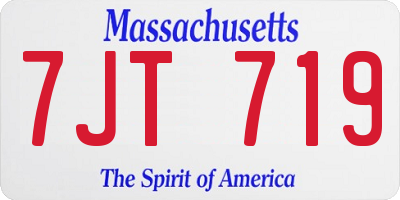 MA license plate 7JT719
