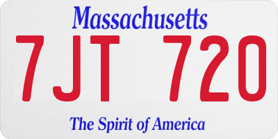 MA license plate 7JT720