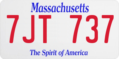 MA license plate 7JT737