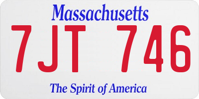 MA license plate 7JT746