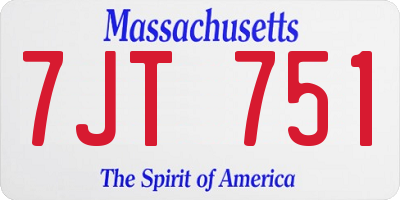 MA license plate 7JT751