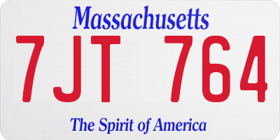 MA license plate 7JT764