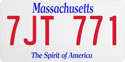 MA license plate 7JT771