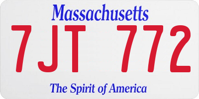 MA license plate 7JT772