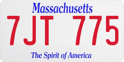 MA license plate 7JT775