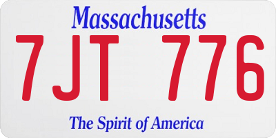 MA license plate 7JT776