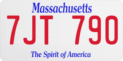 MA license plate 7JT790