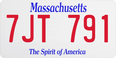 MA license plate 7JT791