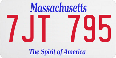 MA license plate 7JT795