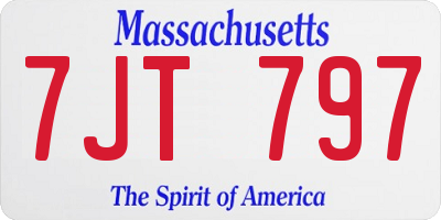 MA license plate 7JT797