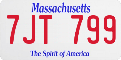 MA license plate 7JT799