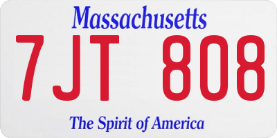 MA license plate 7JT808