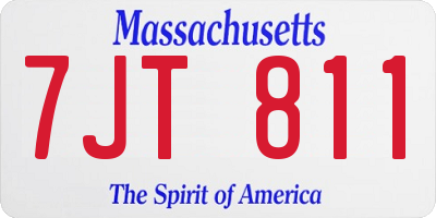 MA license plate 7JT811