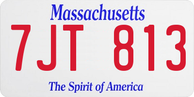 MA license plate 7JT813