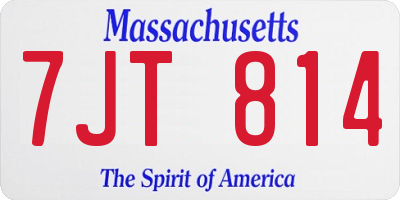 MA license plate 7JT814