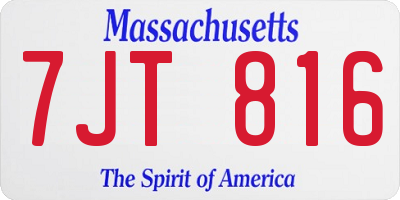 MA license plate 7JT816