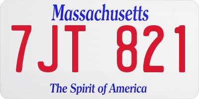 MA license plate 7JT821