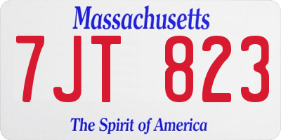 MA license plate 7JT823