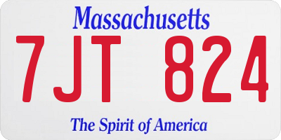 MA license plate 7JT824