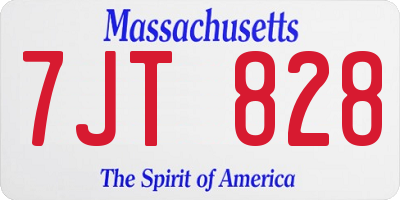 MA license plate 7JT828