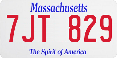 MA license plate 7JT829