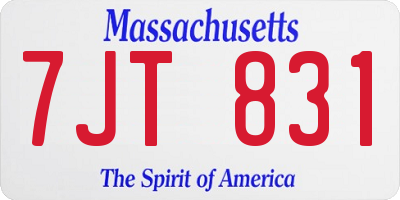 MA license plate 7JT831