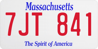MA license plate 7JT841