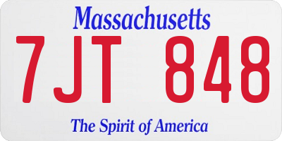 MA license plate 7JT848