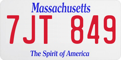 MA license plate 7JT849