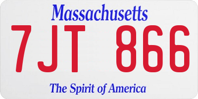 MA license plate 7JT866