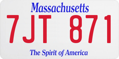 MA license plate 7JT871