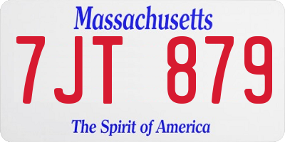 MA license plate 7JT879