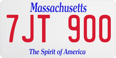 MA license plate 7JT900