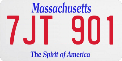 MA license plate 7JT901