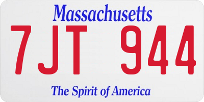 MA license plate 7JT944