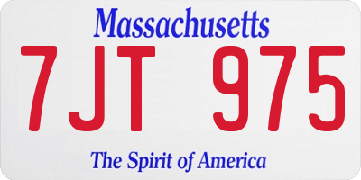 MA license plate 7JT975