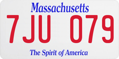 MA license plate 7JU079