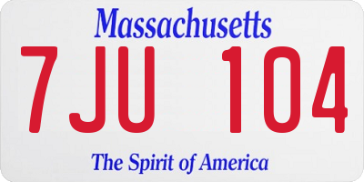 MA license plate 7JU104