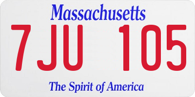 MA license plate 7JU105