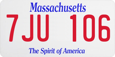 MA license plate 7JU106