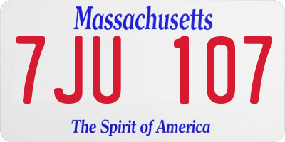 MA license plate 7JU107