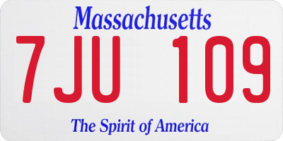 MA license plate 7JU109