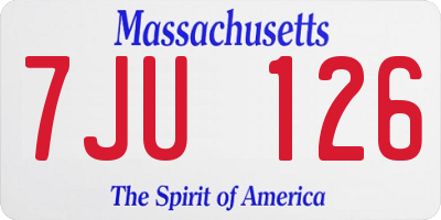 MA license plate 7JU126