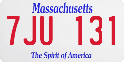 MA license plate 7JU131