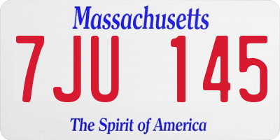 MA license plate 7JU145